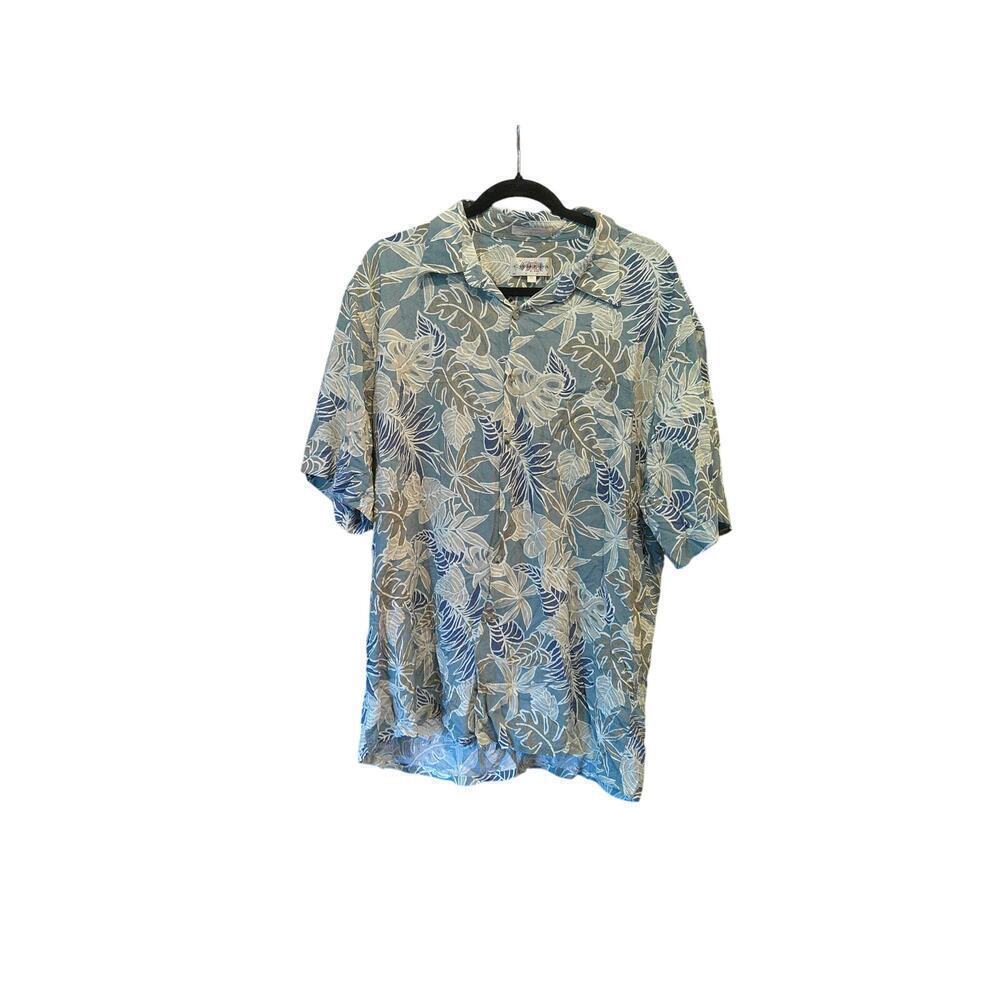Campia Moda Blue Floral Hawaiian Shirt Men’s Size XL | 100% Rayon Aloha